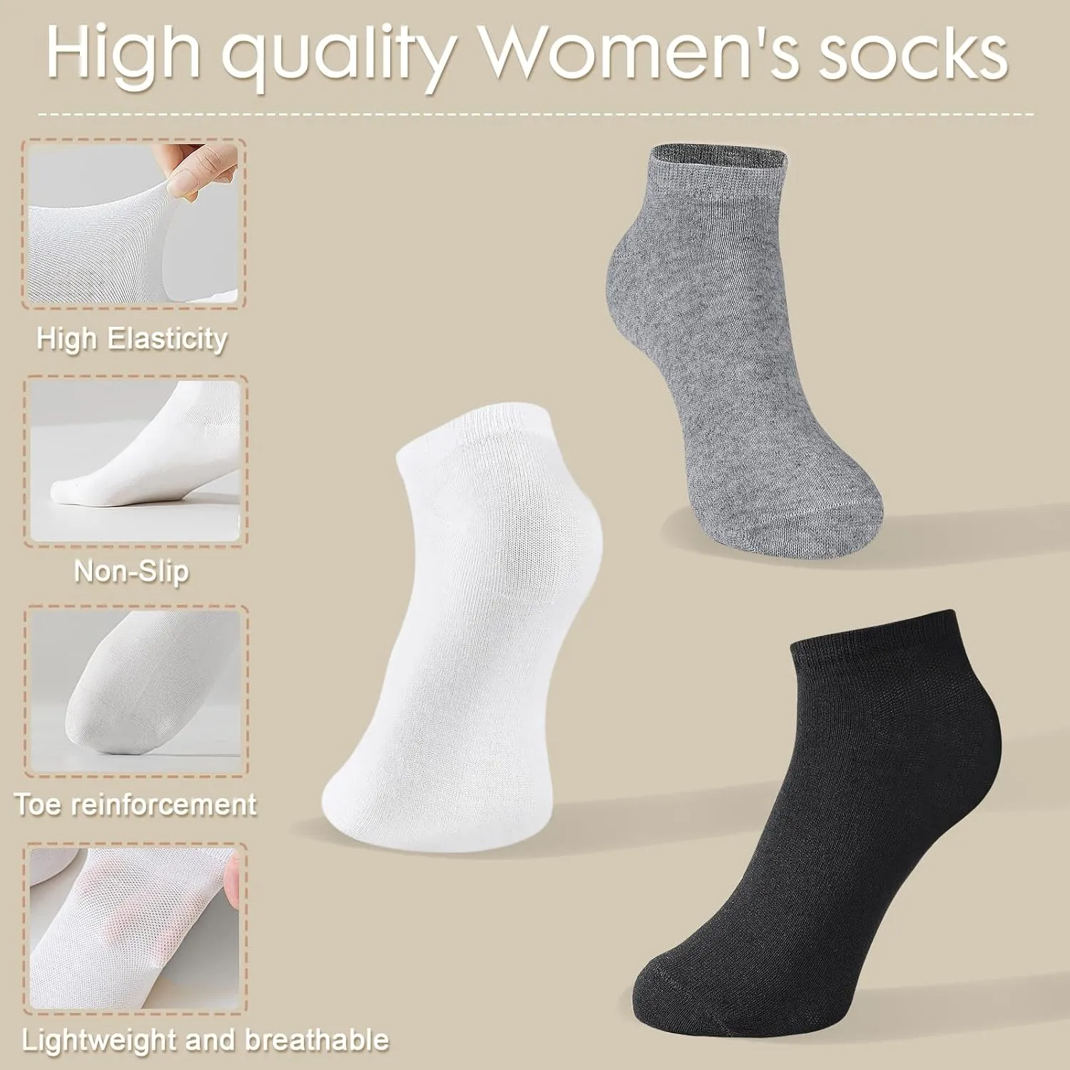 30 Pairs Low Cut Ankle Socks Bulk for Women Men Thin Breathable Casual No Show Athletic Socks Unisex Cotton Socks