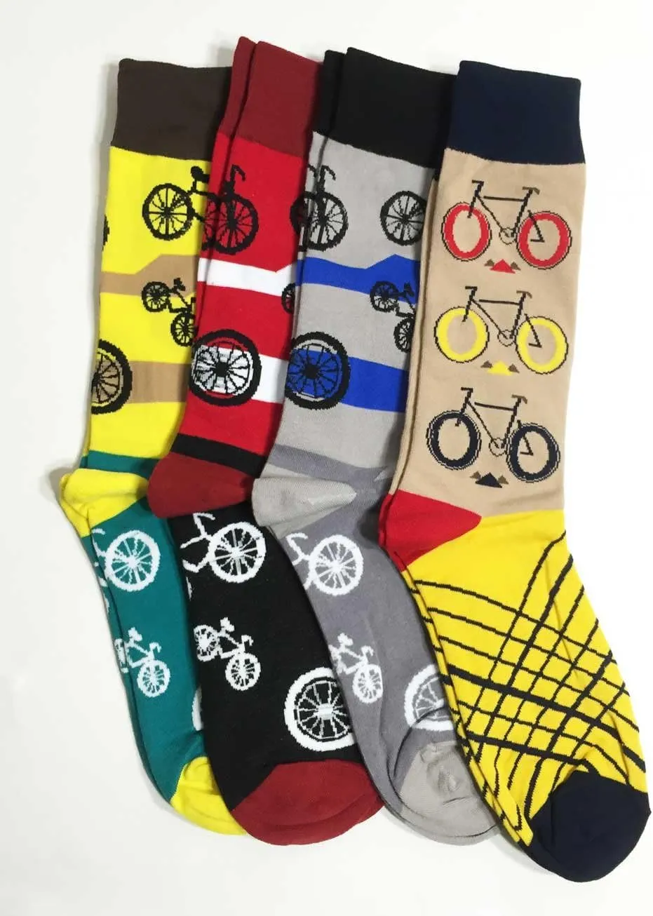 Aesthetinc Men Bicycles Bikes Novelty Cotton Crew Socks Sports Race Game Exercise Gift