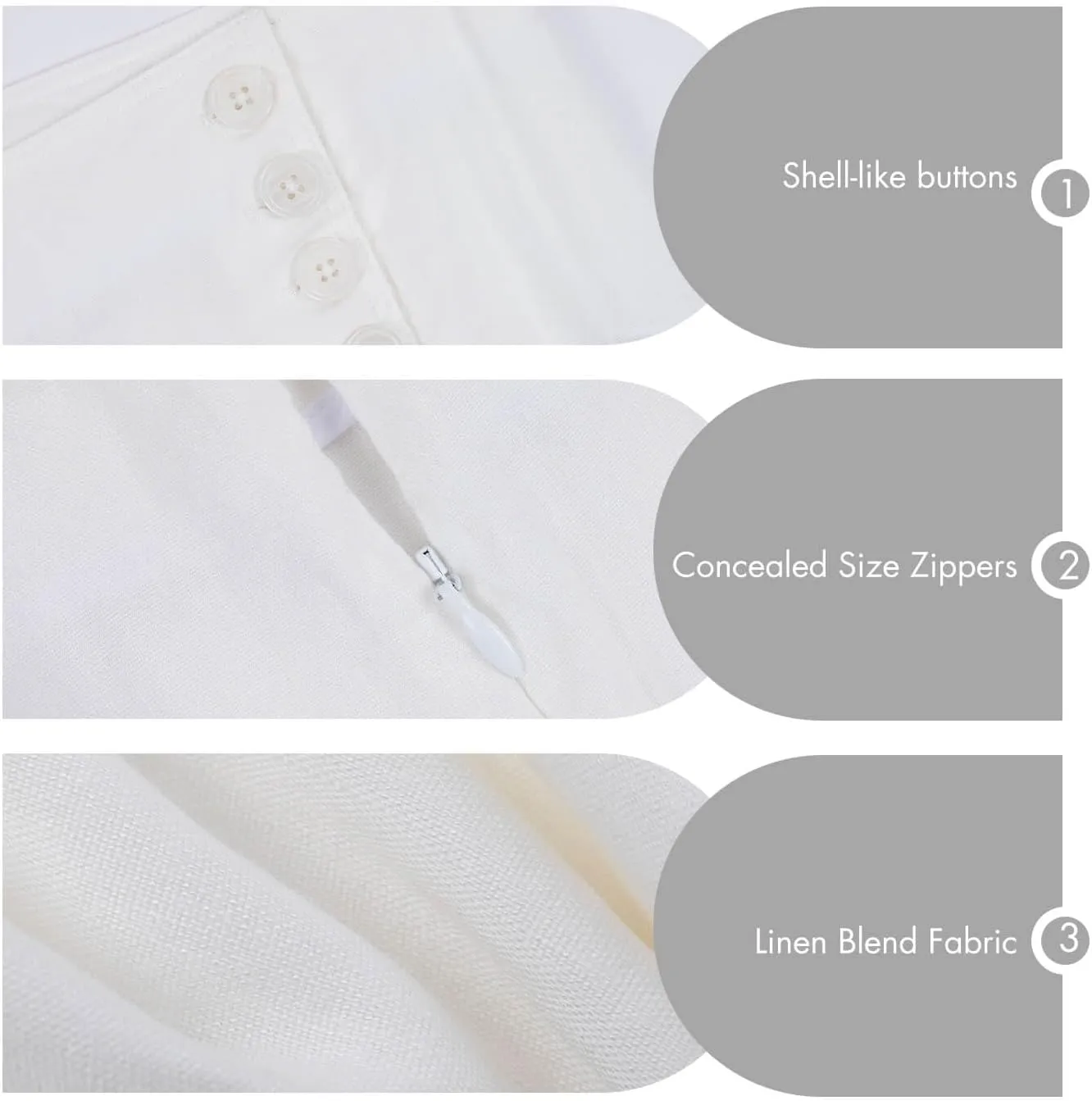 ASSUAL Women's Linen Blend Mid-High Waist Vintage Button Sailor Pants 079