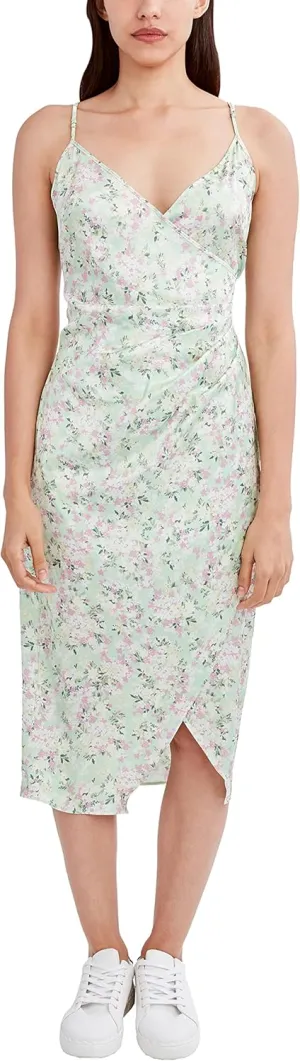 BCBGeneration Women's Spaghetti Strap Midi Wrap Dress
