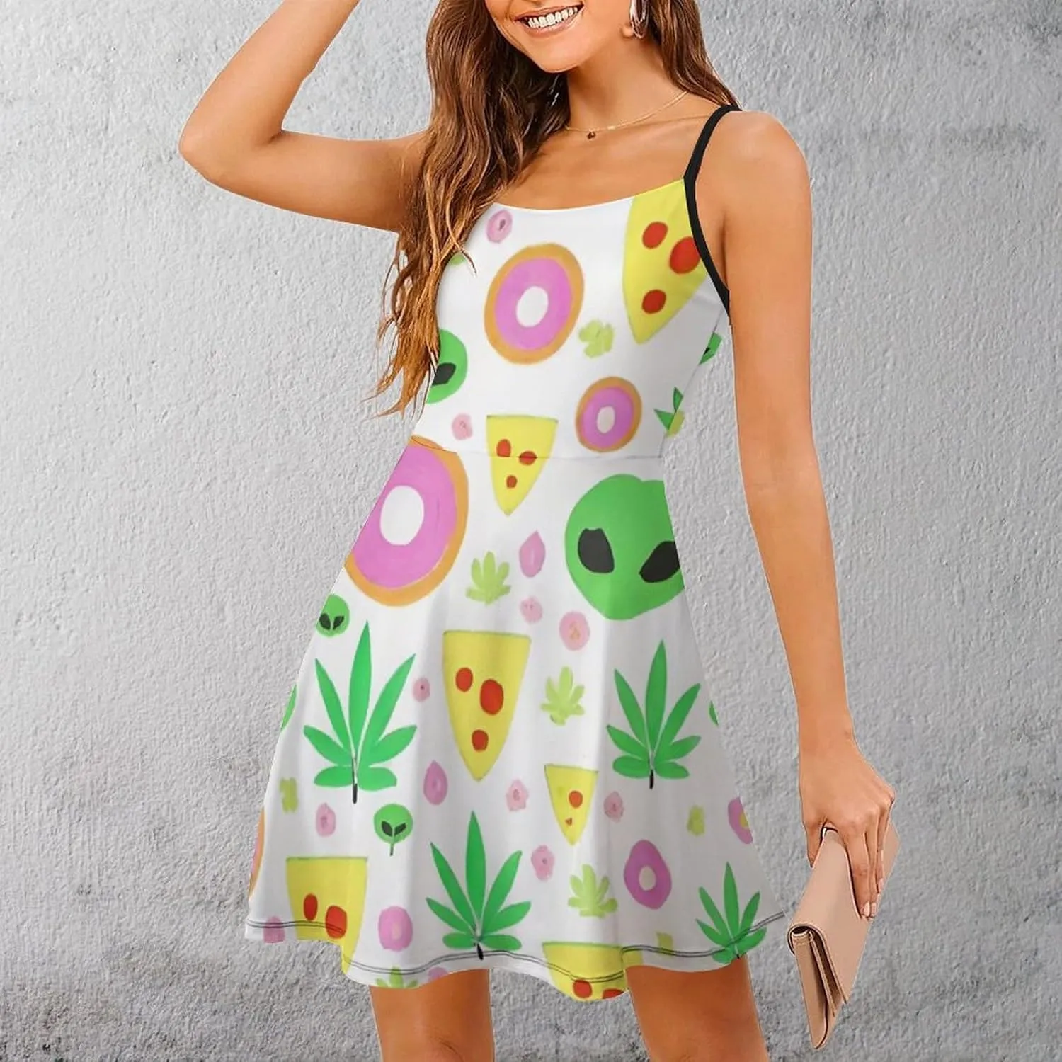 Casual Summer Tank Dress Sleeveless Fitted Beach Swing Dress
