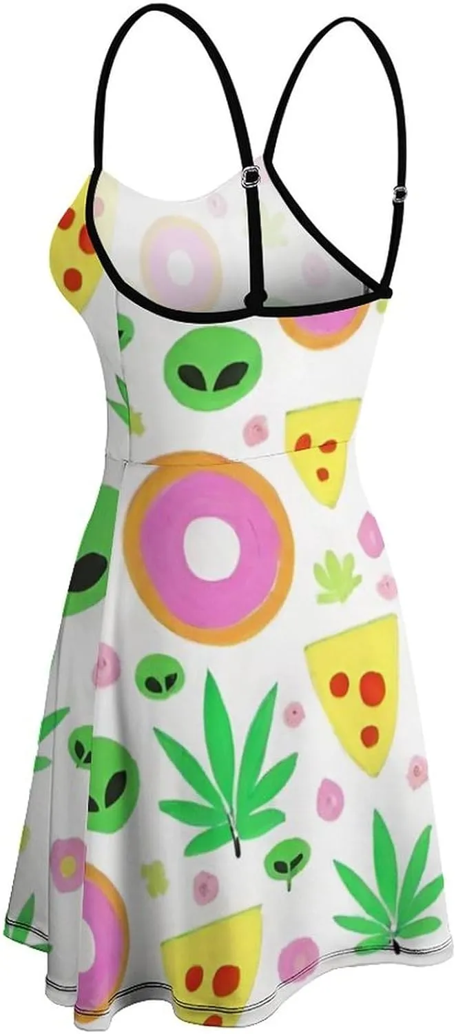 Casual Summer Tank Dress Sleeveless Fitted Beach Swing Dress