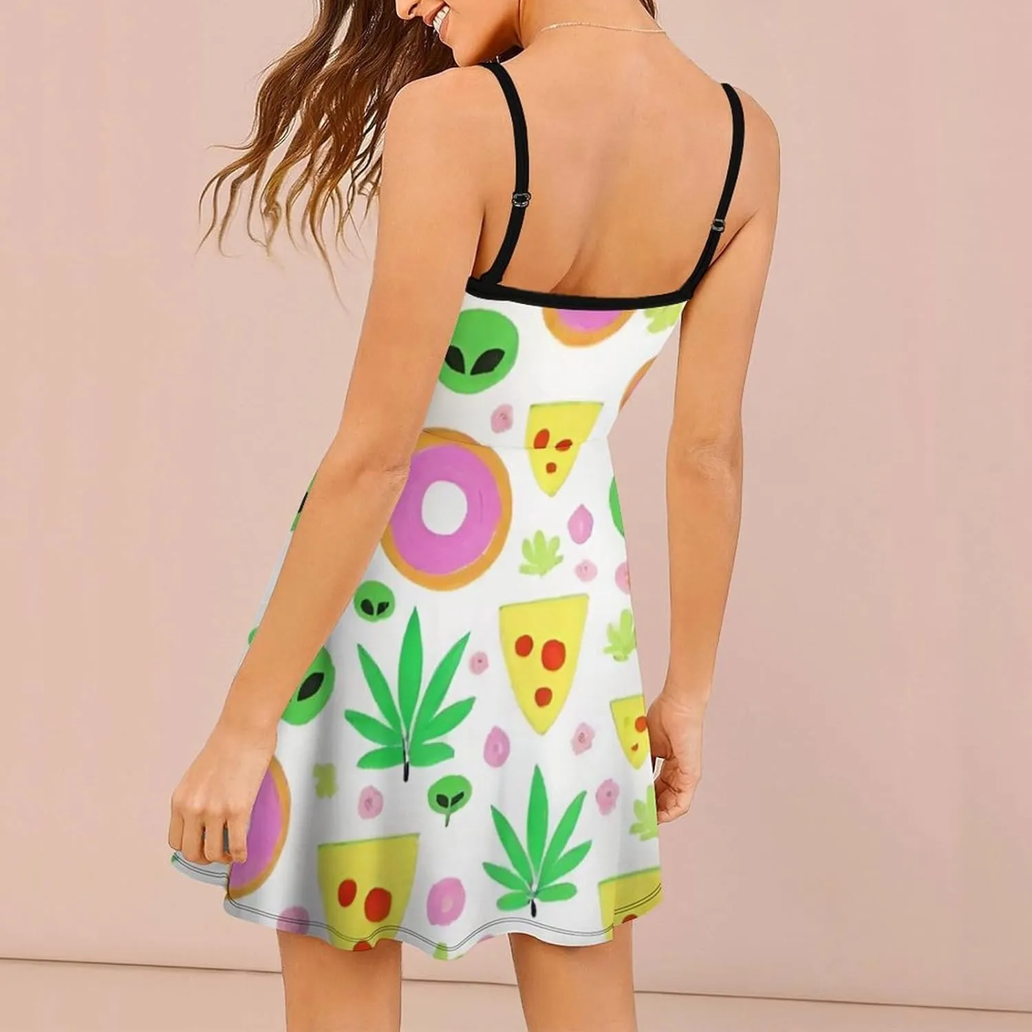 Casual Summer Tank Dress Sleeveless Fitted Beach Swing Dress