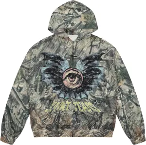 Chainsaw Man Mens Streetwear Zip Up Hoodie Saint Graphic Long Sleeve Jacket with Pockets Casual Letter Print Sweatshirt