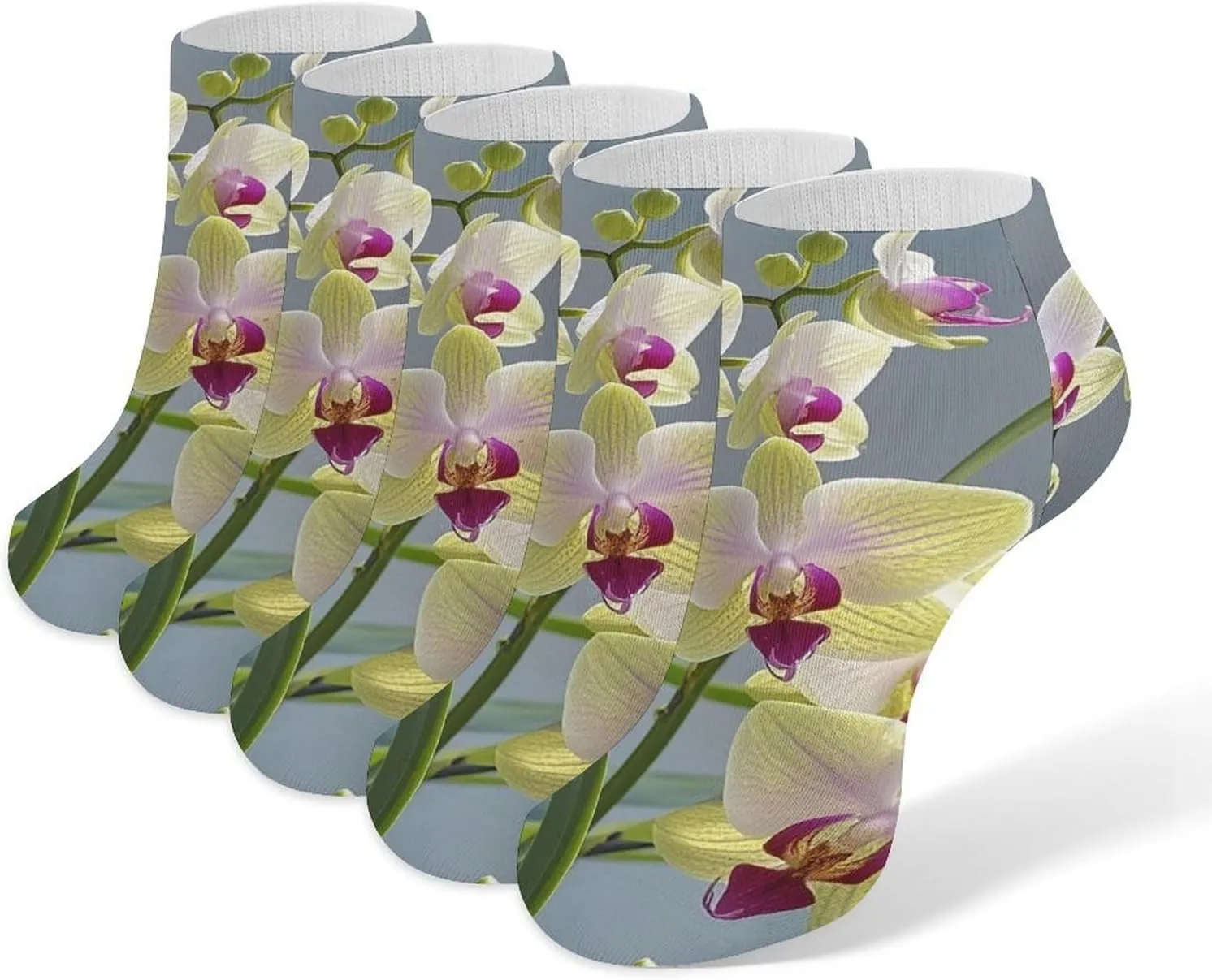 Colorful Orchids Flower Socks No Show Socks Low Cut Anti-Slid Athletic Casual Invisible Liner Socks Unisex