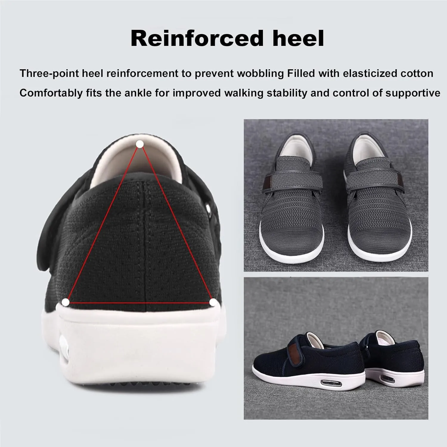 Diabetic Shoes,Adjustable Wide Top Fits Plantar Fasciitis Edema Slippers
