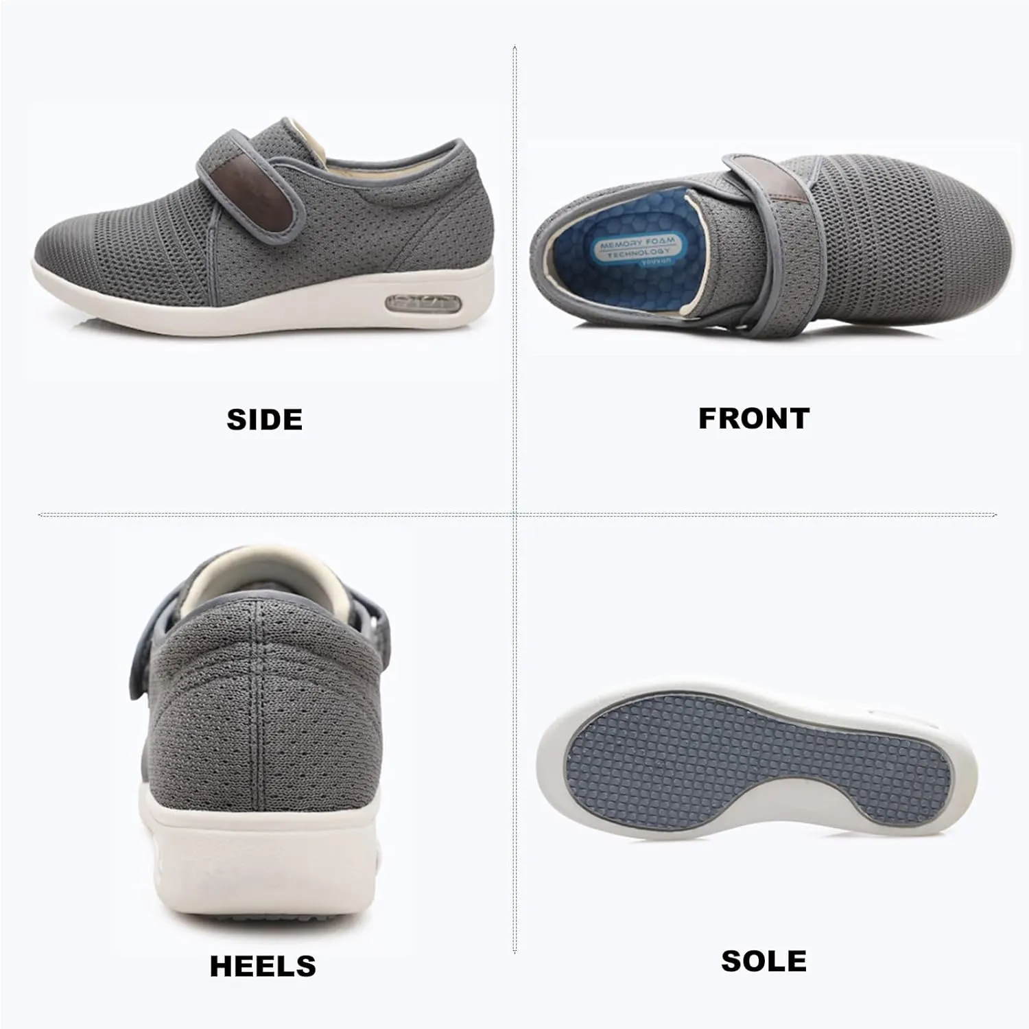 Diabetic Shoes,Adjustable Wide Top Fits Plantar Fasciitis Edema Slippers