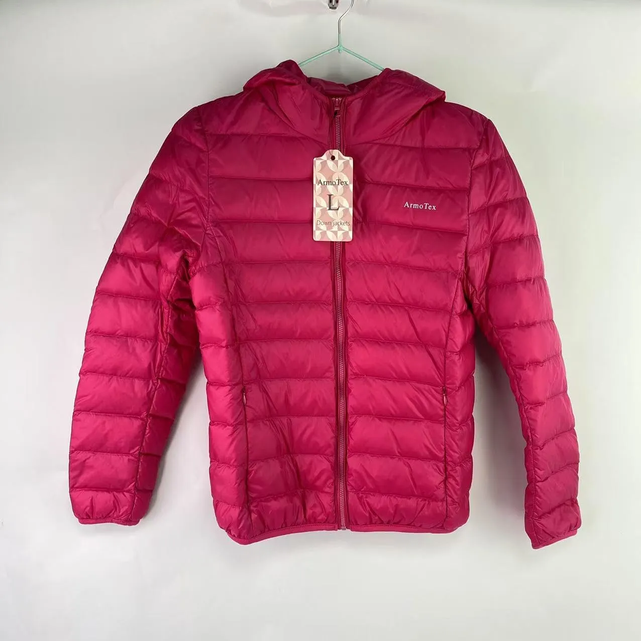 Down jackets,Winter Puffer Coats for Women Womens Lightweight Puffy Jacket Packable Hooded Down Coat Winter Zip Up Outerwear Pocket（L）