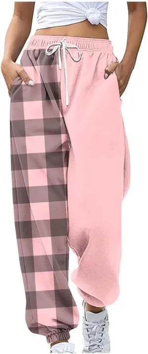 Elastic Waist Sweatpants for Women Soft Fabric Stylish Loose Casual Pants Fashion Office Work Outdoor Sports Trousers