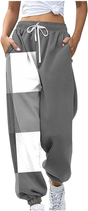 Elastic Waist Sweatpants for Women Soft Fabric Stylish Loose Casual Pants Fashion Office Work Outdoor Sports Trousers