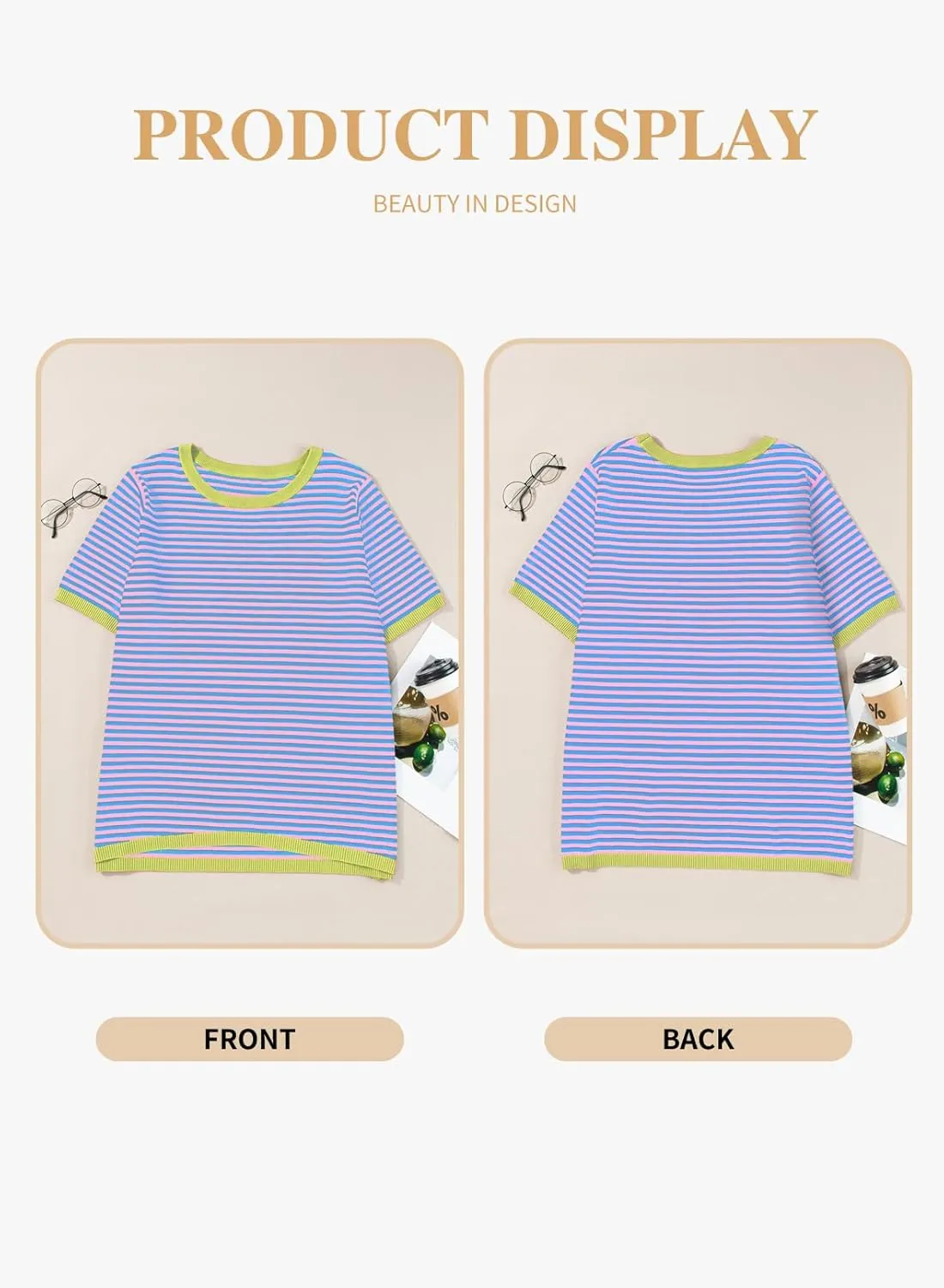 Eytino Womens Plus Size Sweaters Crewneck Short Sleeve Striped Color Block Casual High Low Knitted Tops(1X-5X)