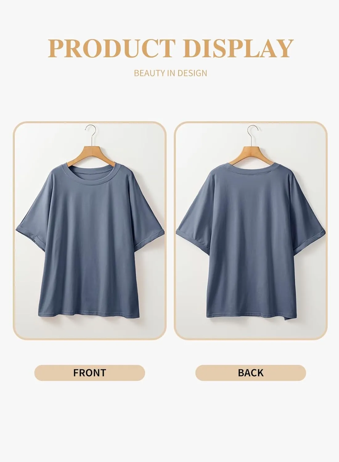 Eytino Womens Plus Size Tops Summer Casual Cap Short Sleeve Basic Textured Solid Color Round Neck T Shirts(1X-5X)