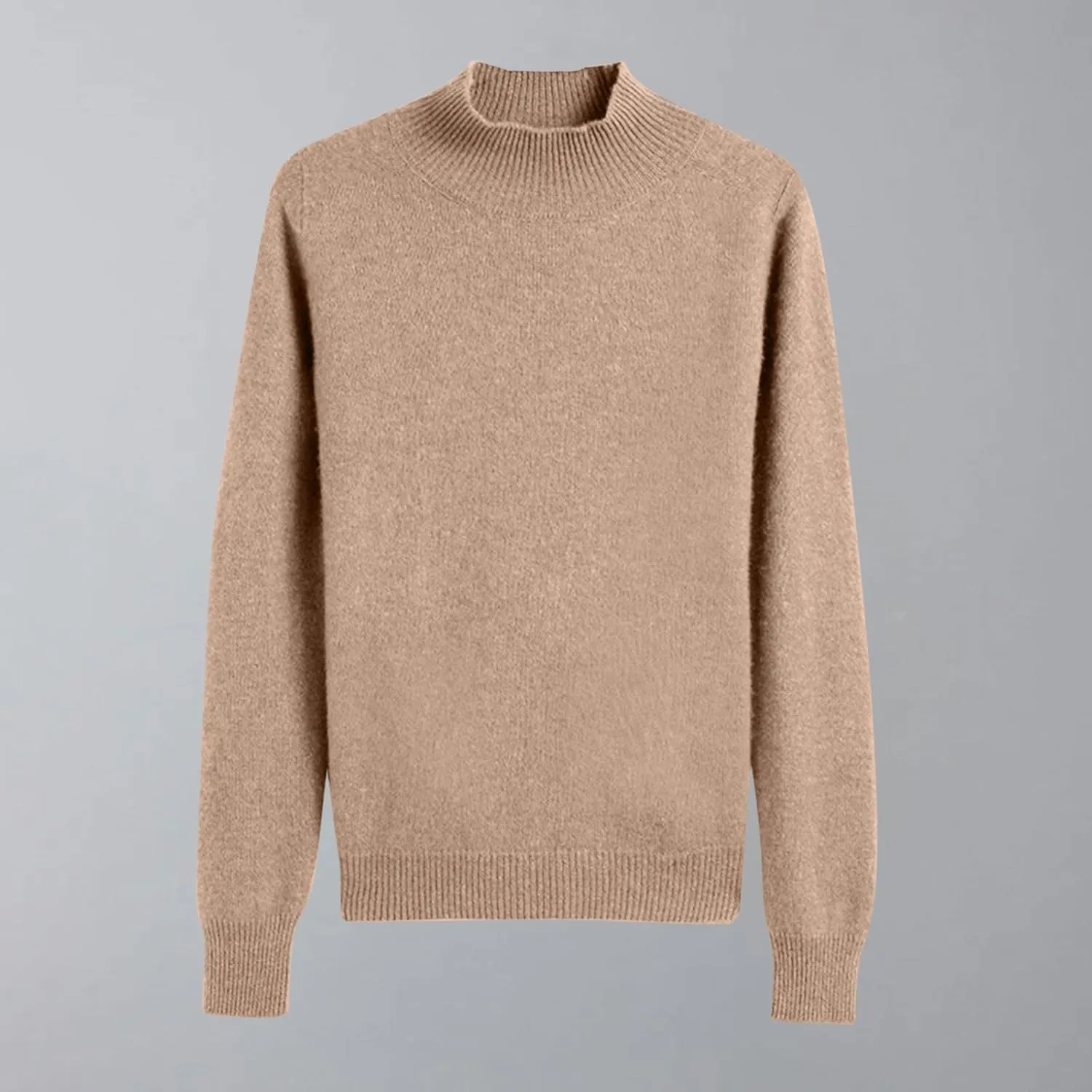 Fall Sweater for Women Casual Comfy Oversized Basic Knit Sweater Tops Long Sleeve Mock Neck Slim Fit Trendy Pullover