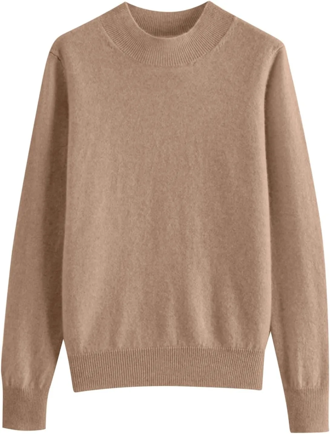 Fall Sweater for Women Casual Comfy Oversized Basic Knit Sweater Tops Long Sleeve Mock Neck Slim Fit Trendy Pullover