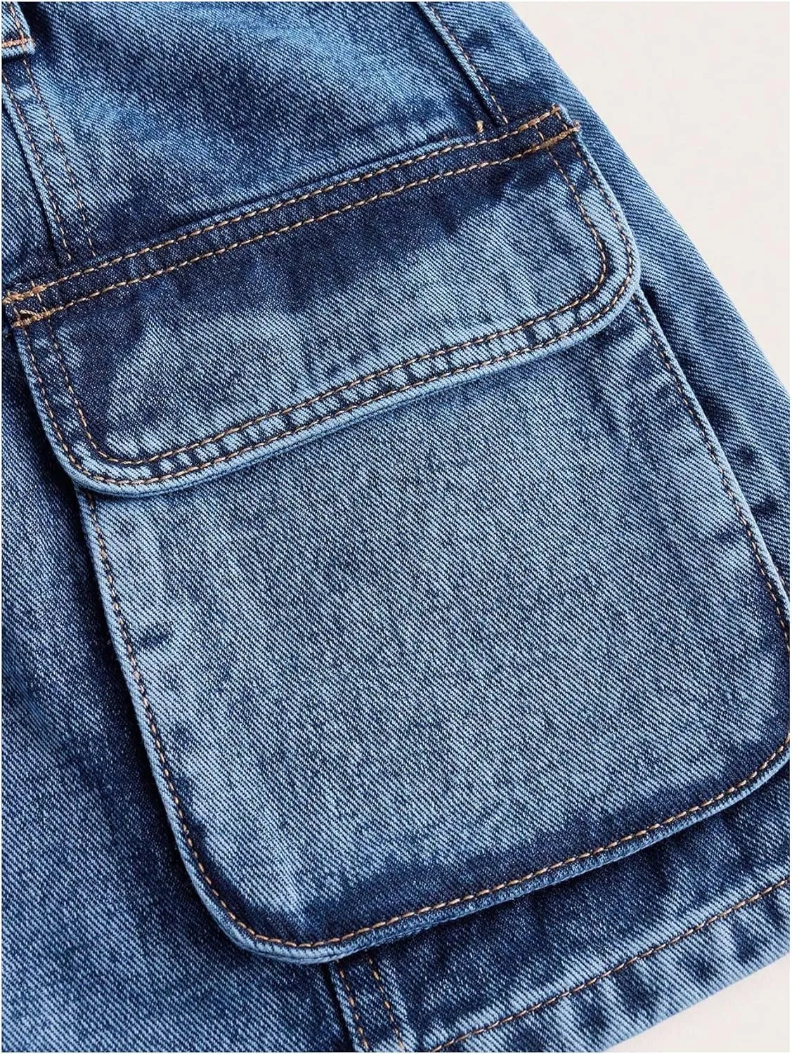 Floerns Women's High Waisted Denim Mini Skirt Flap Pocket Bodycon Jean Cargo Skirts