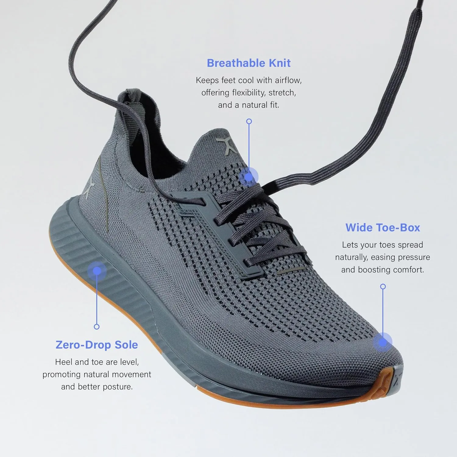 FLUX FOOTWEAR Men’s and Women’s Adapt Runner Wide Toe-Box Natural Movement Shoes with Breathable Knit Upper & UltraFlex Midsole Lightweight Shoes for Running, Walking & Everyday Wear