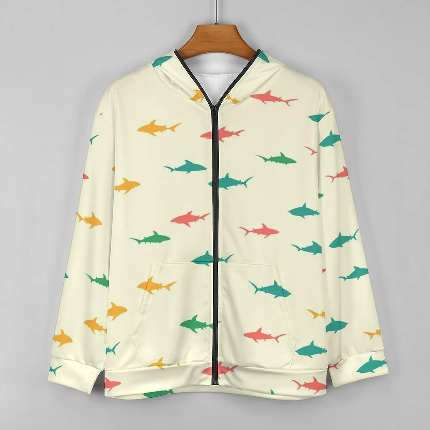 Fruit Print Hoodies For Men Women Long Sleeve Casual Zip Up Hooded Sweatshirt Jacket Coat With Pocket