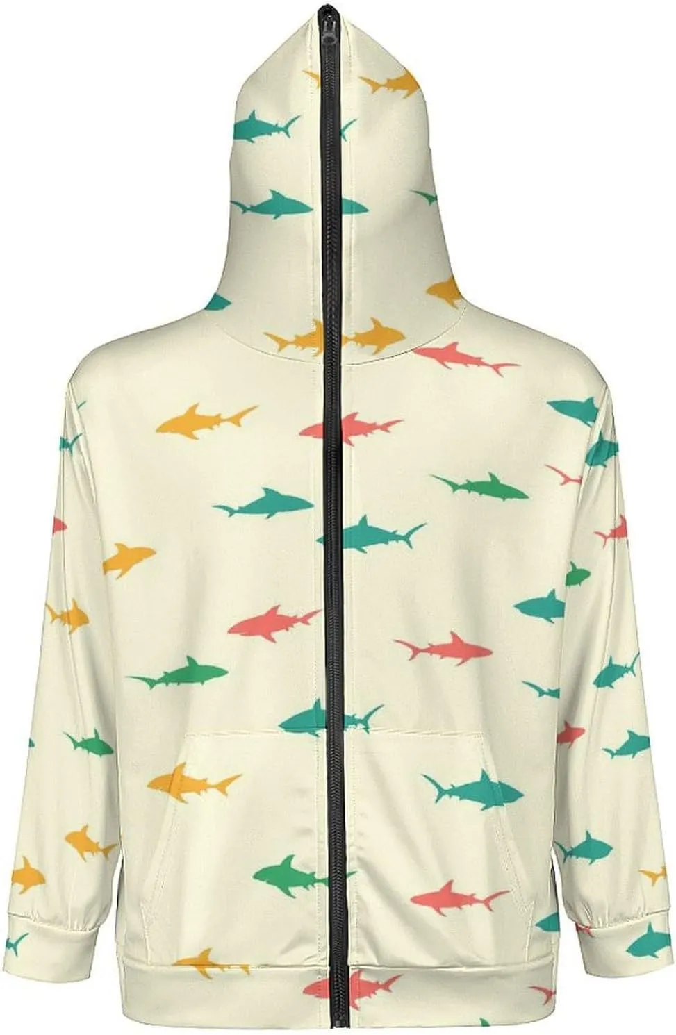 Fruit Print Hoodies For Men Women Long Sleeve Casual Zip Up Hooded Sweatshirt Jacket Coat With Pocket