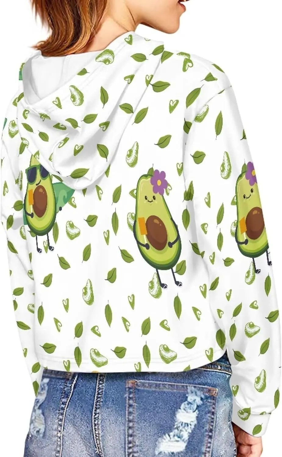 Girls Crop Tops Kids Fruit Print Lightweight Loose Fashion Hoodies Long Sleeve Soft Athletic Sweatshirt for Sports
