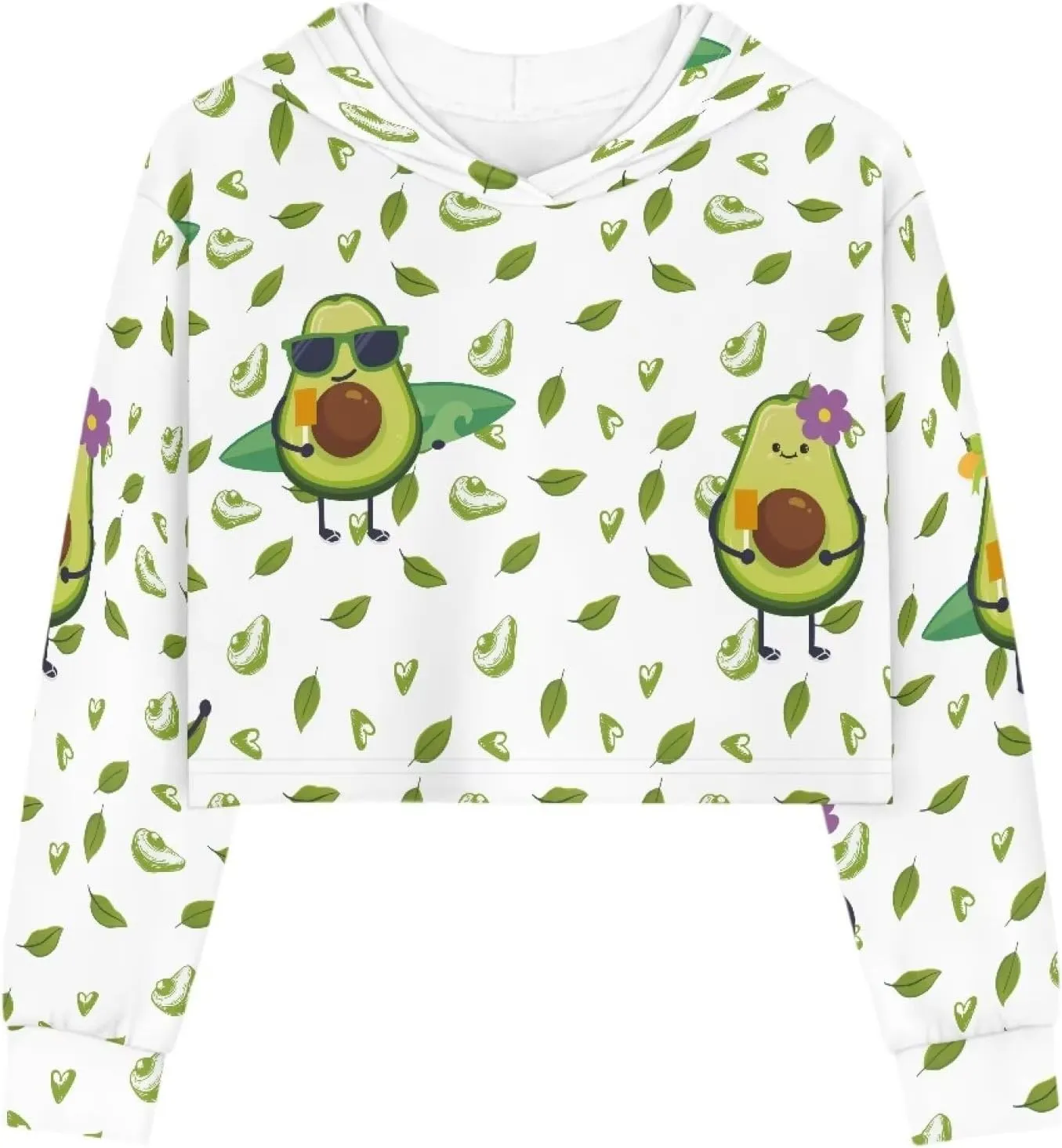 Girls Crop Tops Kids Fruit Print Lightweight Loose Fashion Hoodies Long Sleeve Soft Athletic Sweatshirt for Sports