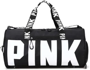 Gym Bag for Women Men, Duffle Shoulder Bags Sports Tote Bags, Waterproof Weekend Bags for Travel, Hiking, Workouts, Perfect for Mom's Gifts(White), Black-1