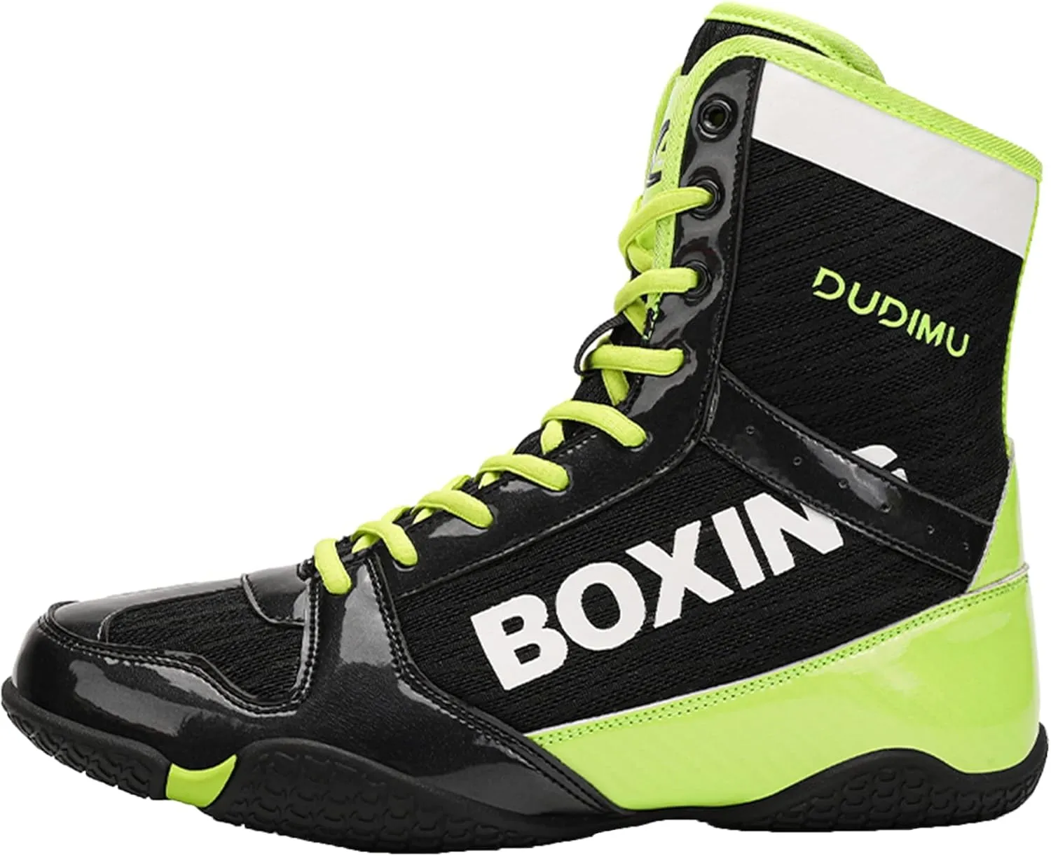 High Top Boxing Boots, Rubber Sole Wrestling Shoes Unisex Kickboxing Sparring Boxers Trainers Breathable Bodybuilding Boots