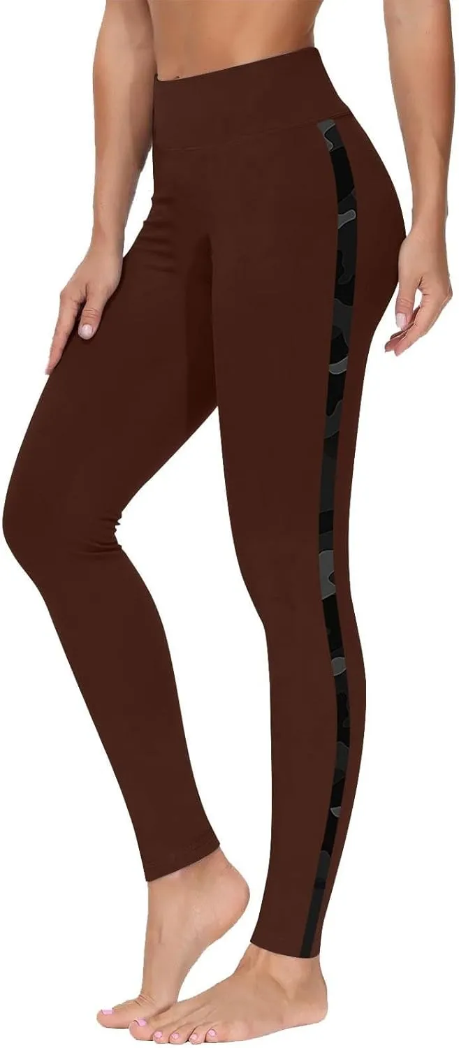 High-Waisted Stretch Yoga Pants for Women Leopard Printed Side Daily Sweatpants Stylish Casual Pant Suitable Exercise