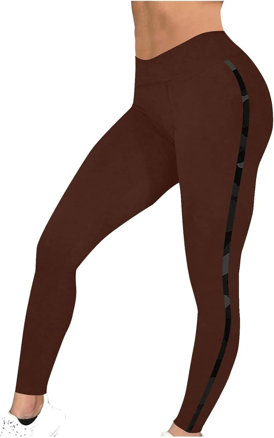 High-Waisted Stretch Yoga Pants for Women Leopard Printed Side Daily Sweatpants Stylish Casual Pant Suitable Exercise