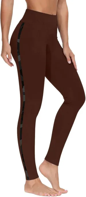 High-Waisted Stretch Yoga Pants for Women Leopard Printed Side Daily Sweatpants Stylish Casual Pant Suitable Exercise