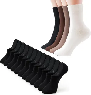 IDEGG Women and men socks for 6 Pairs no show and 4 Pairs crew socks