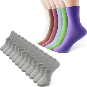 IDEGG Women and men socks for 6 Pairs no show and 6 Pairs crew socks
