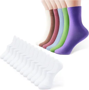 IDEGG Women and men socks for 6 Pairs no show and 6 Pairs crew socks