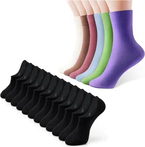 IDEGG Women and men socks for 6 Pairs no show and 6 Pairs crew socks