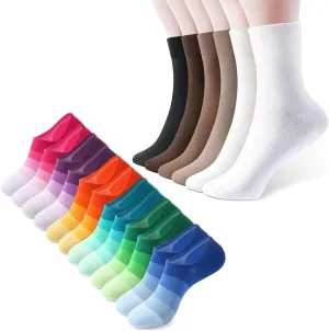 IDEGG Women's 6 Pairs No Show & Crew Socks for Women & Girls (Small, 24 Count)