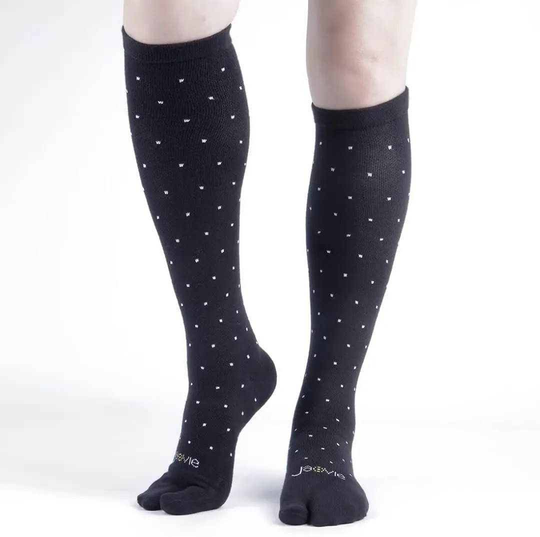 ja vie JAVIE Cotton Comfy Flip Flop Tabi Socks Split Toe for Women & Men, Compression Socks Knee High Stocking (15-20 mmHg)