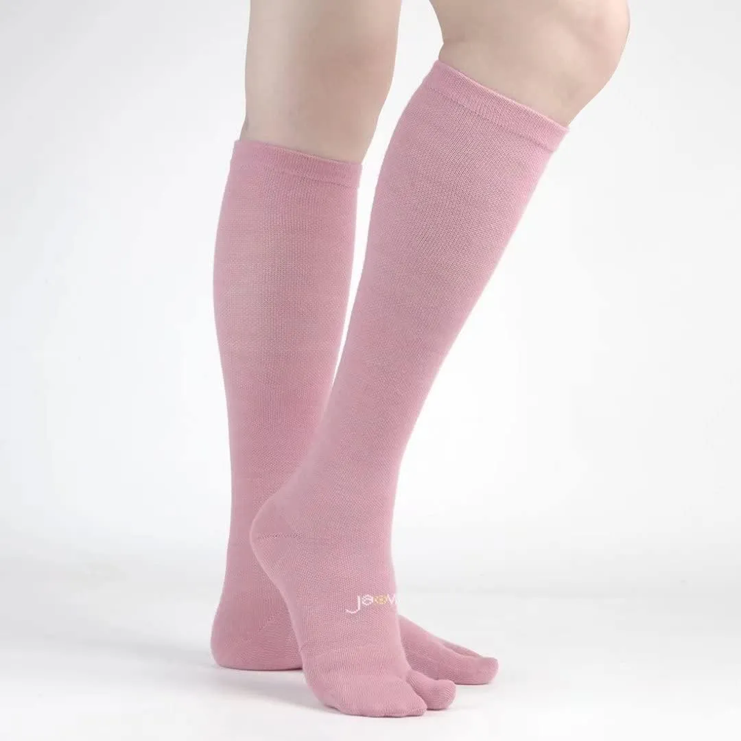 Ja Vie JAVIE Cotton Flip Flop Socks - Comfy Split Toe Tabi With Graduated Compression (15-20mmHg) for Women & Men
