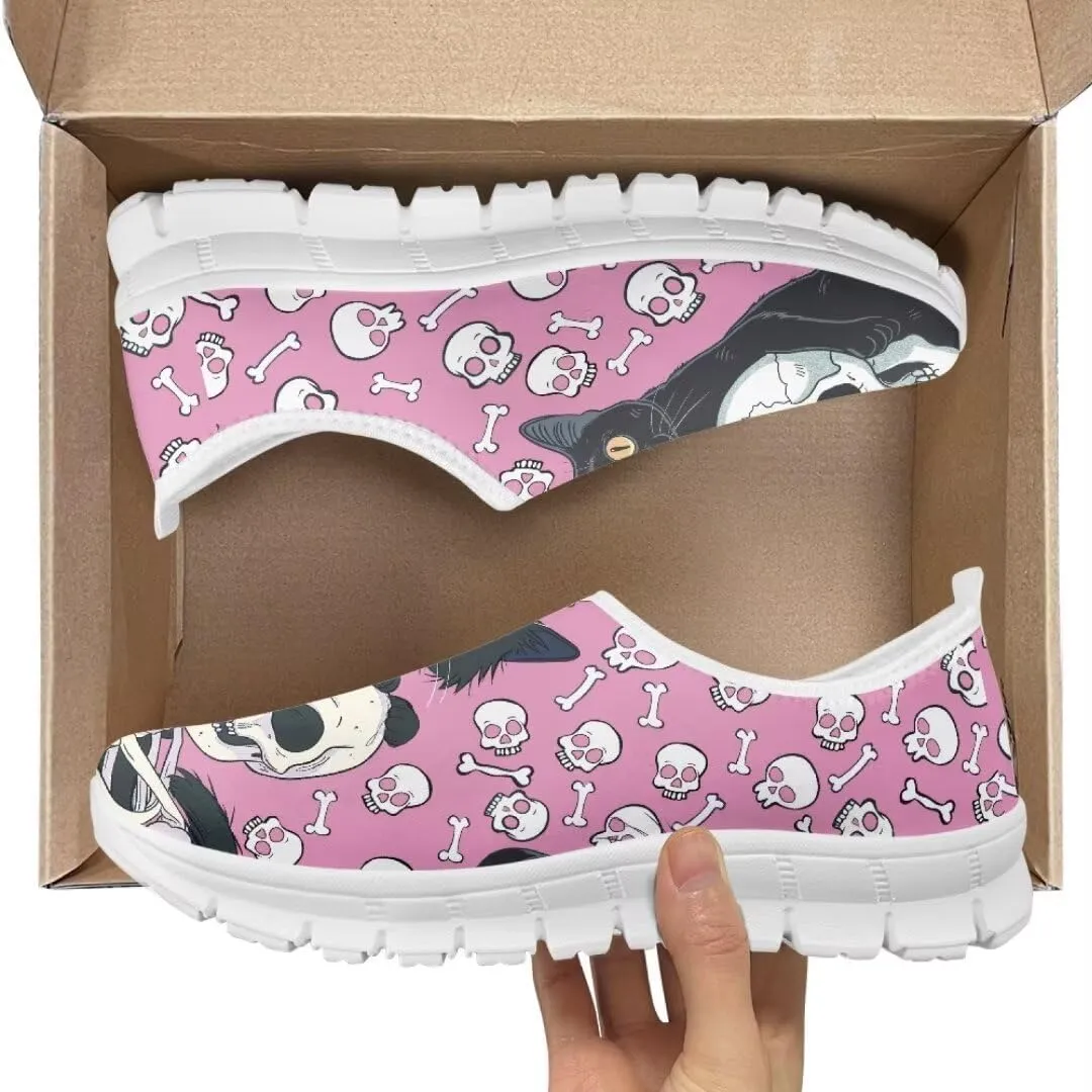 Jeiento Womens Halloween Shoes Slip-On Loafers Comfy Play Fashion Sneaker Travel Walking Flat Shoes Slip-On Party Shoes for Teenager Girls