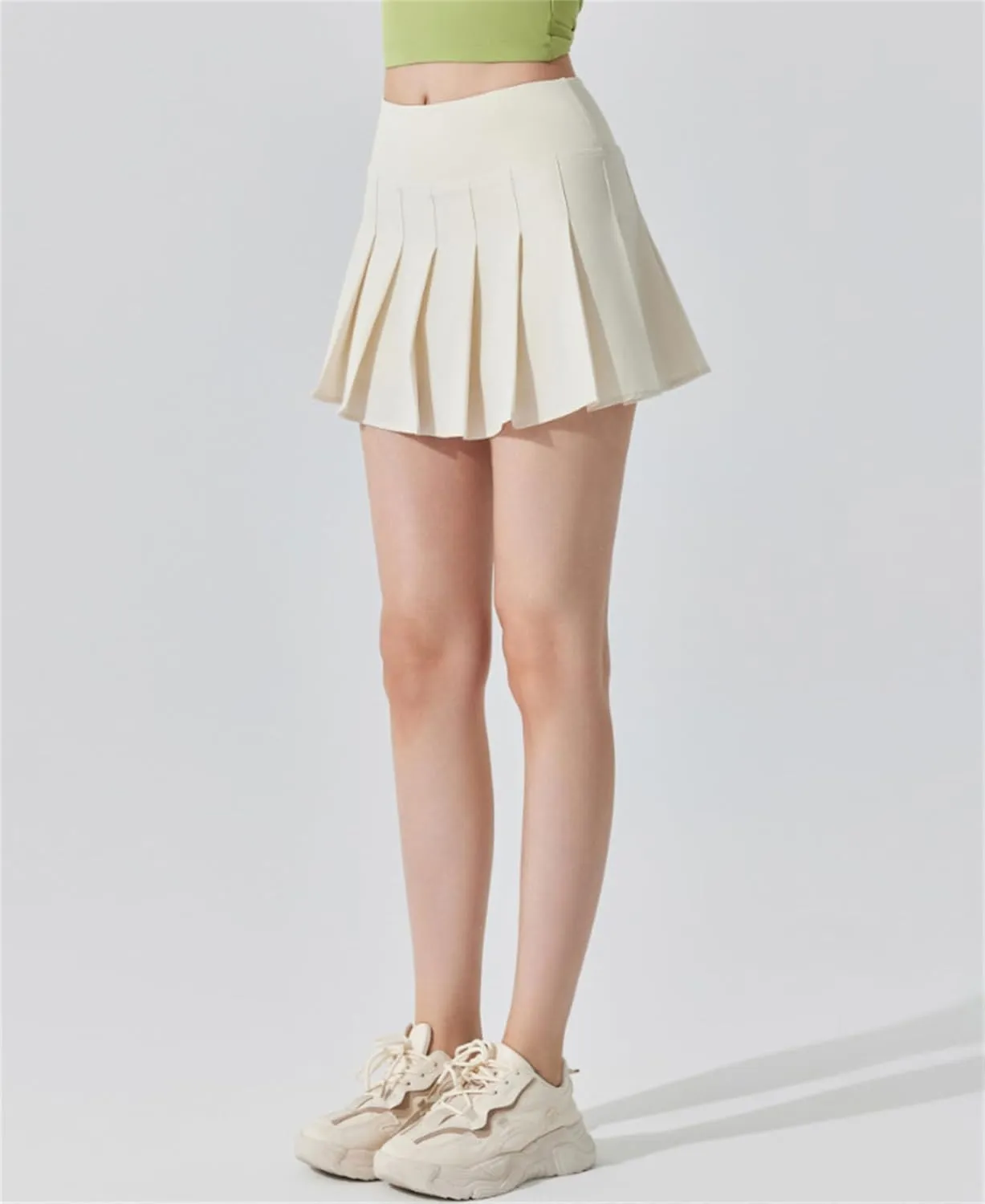 Joe Wenko Womens Pleated Tennis Skirt with Shorts High Waisted Golf Athletic Skort Mini Skirt with Pockets