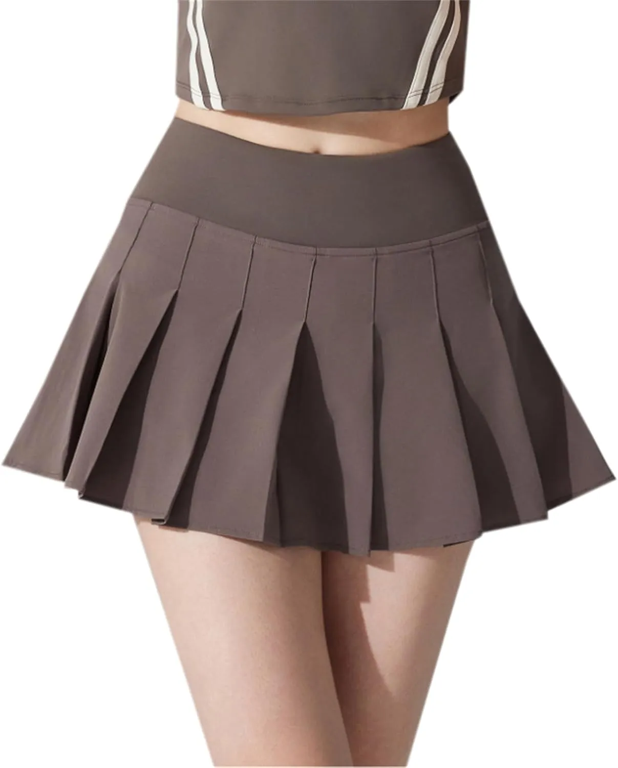 Joe Wenko Womens Pleated Tennis Skirt with Shorts High Waisted Golf Athletic Skort Mini Skirt with Pockets
