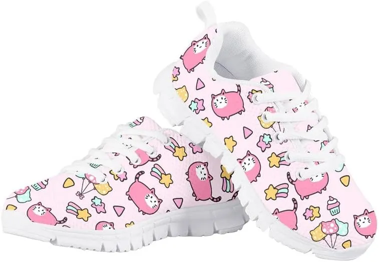 Judtueit Hipie Flower Kids Trainers School Shoes, Girls Low-Top Tennis Shoes, Teen Autumn/Winter Sneakers Hiking Shoes