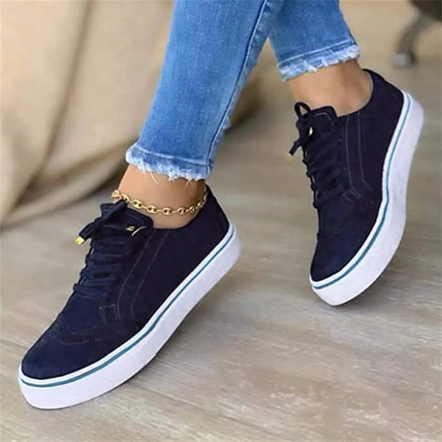 Lausiuoe Shoes For Women Dressy Flats Canvas Loafers Low Top Casual Fashion Lightweight Comfortable Walking Slip On Sneakers