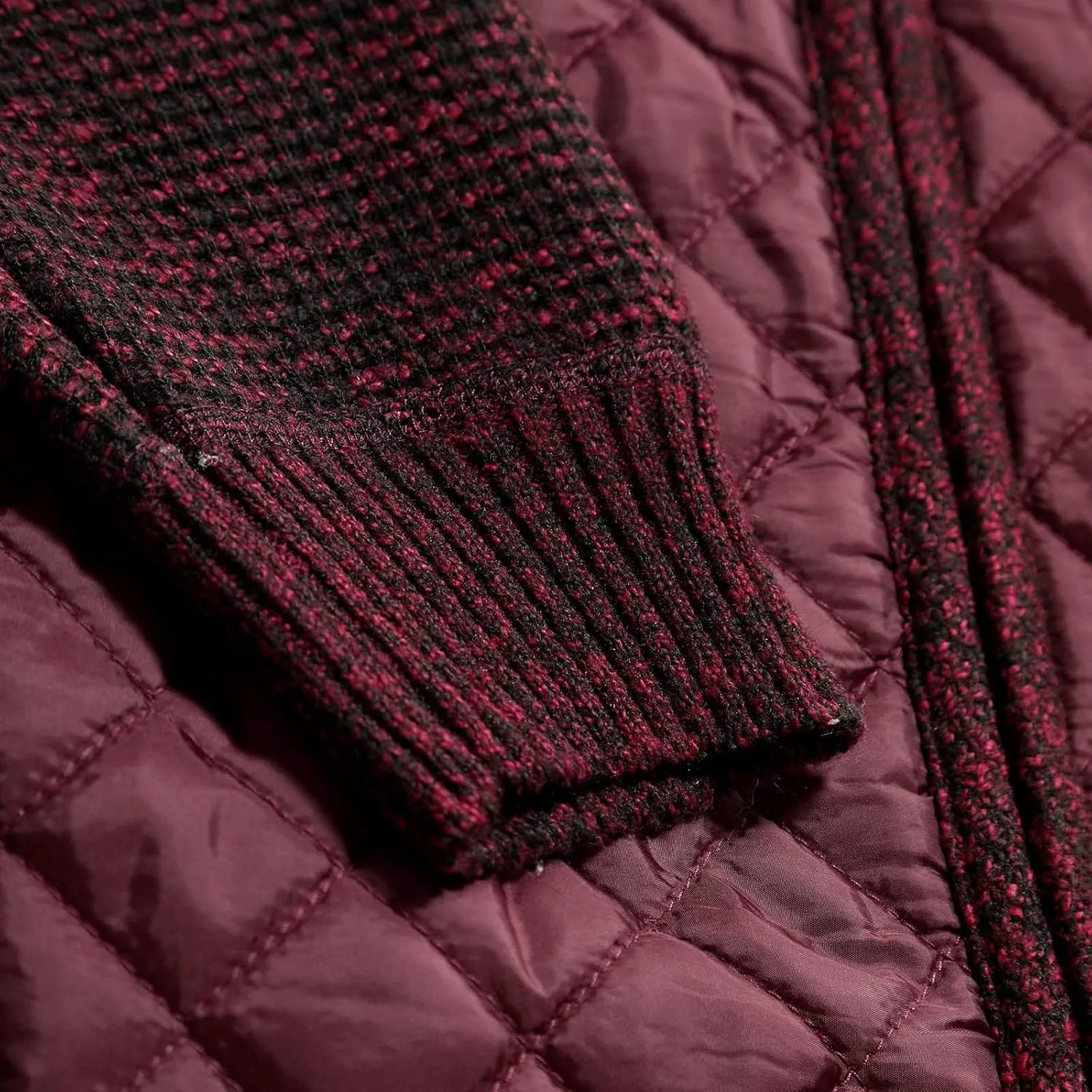 LCMTWX Coats for Men Cottonpadded Jacket Stand Collar Knitted Splice Sweater Coat Casual Men's Thicken Warm Winter Coat