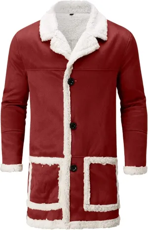 LCMTWX Mens Jackets Cardigan Coat Solid Color Buttons Coat Jacket Wool Long Sleeve Warm Coat Turn-down Collar Coat Men's