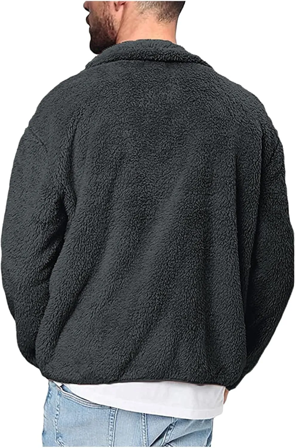 LCMTWX Men's Thick Thermal Winter Jacket Stand Collar Knitted Splice Sweater Coat Casual Cardigan Stylish Outwear Mens