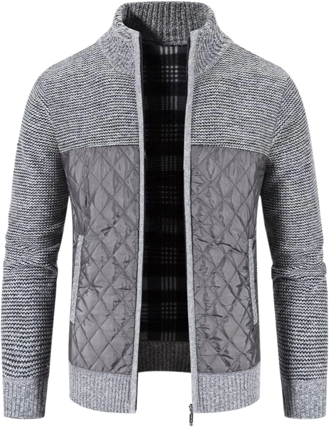 LCMTWX Mens Winter Coats Jacket Stand Collar Knitted Splice Sweater Coat Casual Cardigan Stylish Outwear Mens Coats