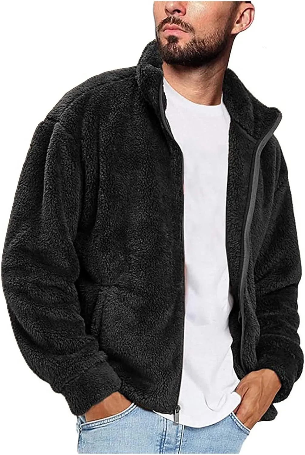 LCMTWX Mens Winter Coats Jacket Stand Collar Knitted Splice Sweater Coat Casual Cardigan Stylish Outwear Mens Coats