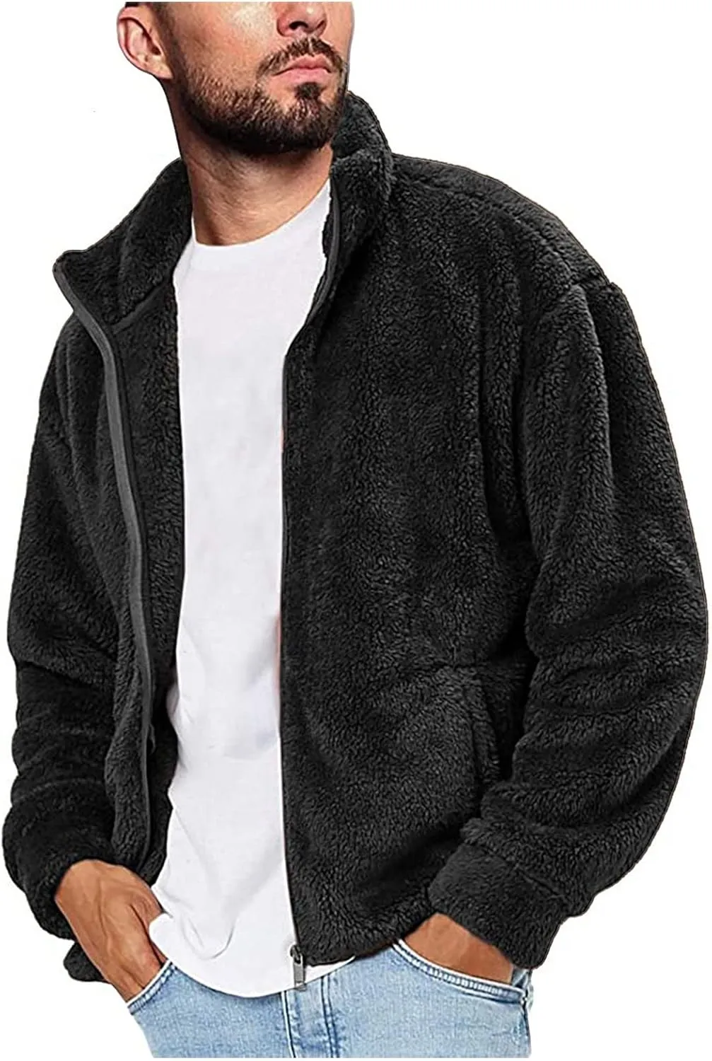 LCMTWX Mens Winter Coats Jacket Stand Collar Knitted Splice Sweater Coat Casual Cardigan Stylish Outwear Mens Coats