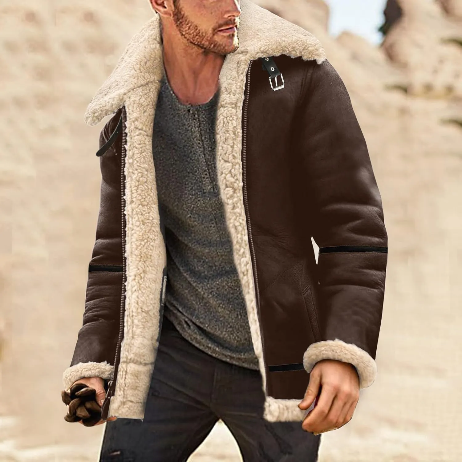 LCMTWX Mens Winter Coats Jacket Stand Collar Knitted Splice Sweater Coat Casual Cardigan Stylish Outwear Mens Coats