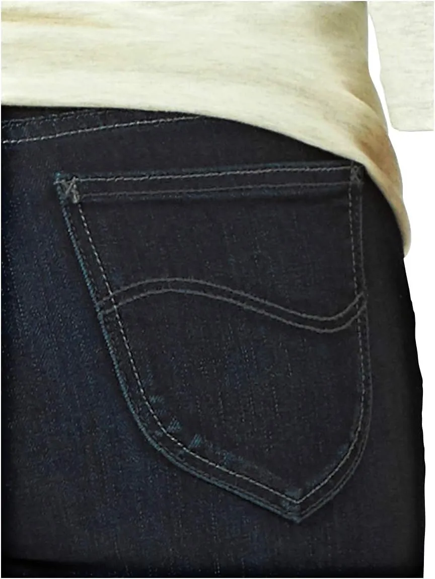 Lee Riders Women's Midrise Skinny Jeans with Premium Stretch Fabric (Blackened Denim Wash)