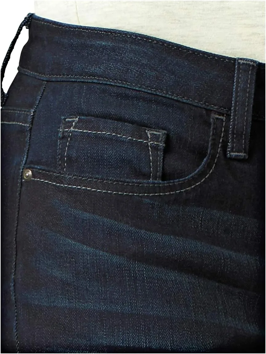 Lee Riders Women's Midrise Skinny Jeans with Premium Stretch Fabric (Blackened Denim Wash)